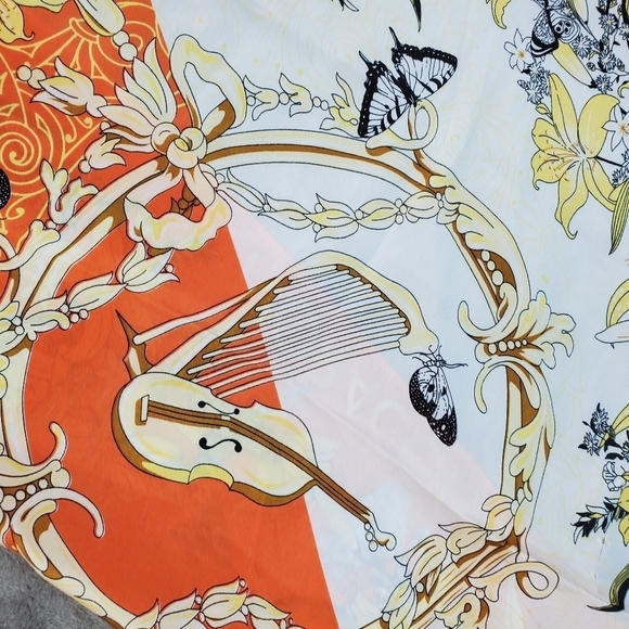 NoraCora orange and ivory silk scarf - Picture 8 of 9